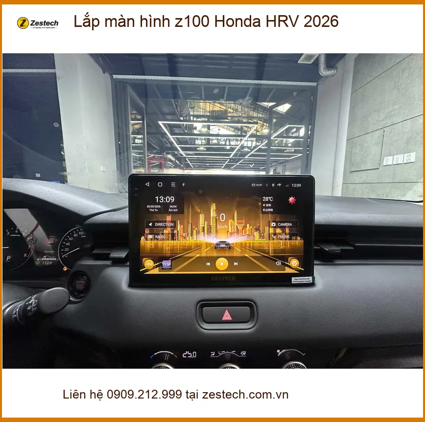 Chị Minh Thư lắp màn hình Z100 cho Honda HRV 2026 tại Quận 9 để nâng cấp tiện ích ảnh thực tế 3
