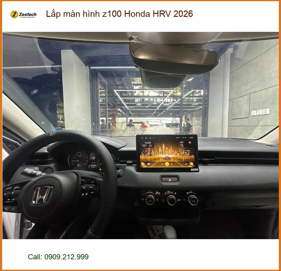 Chị Minh Thư lắp màn hình Z100 cho Honda HRV 2026 tại Quận 9 để nâng cấp tiện ích ảnh thực tế 4