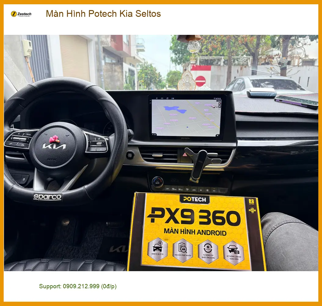 Anh Cường lắp Màn Hình Potech Kia Seltos tại Thủ Đức do màn zin cũ hay đơ ảnh thực tế 2