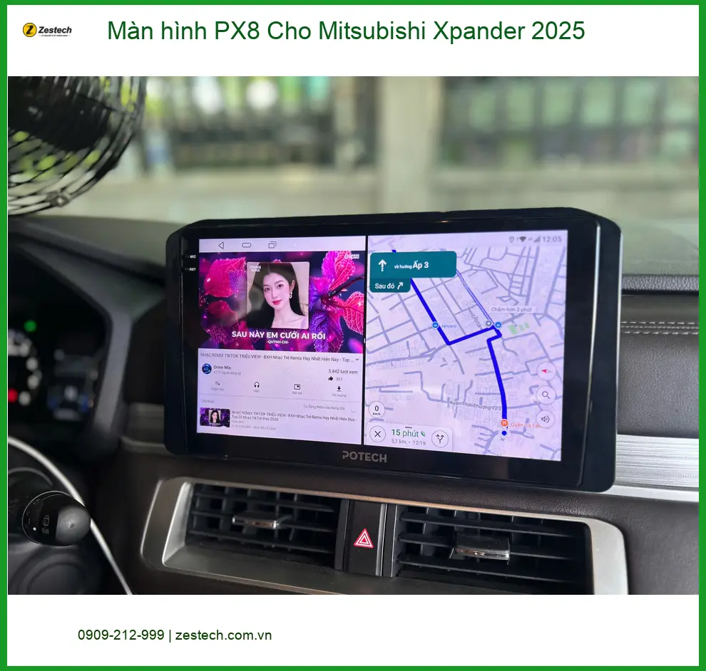 Anh Tấn lắp màn hình PX8 cho Mitsubishi Xpander 2025 Quận 12 để trải nghiệm giải trí đỉnh cao ảnh thực tế 5