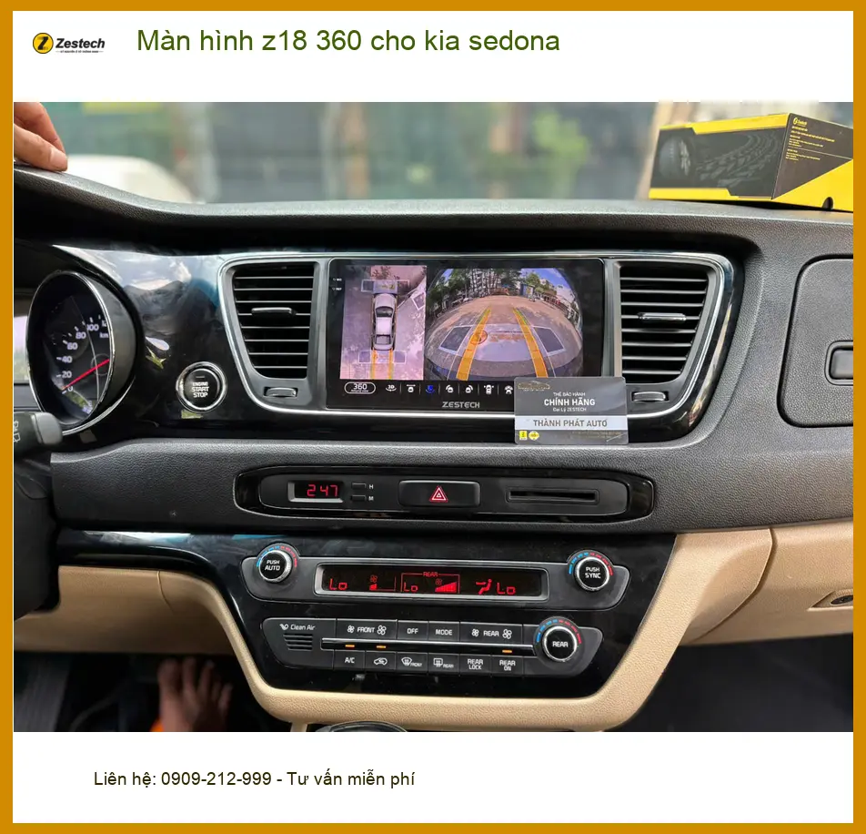 Anh Huy lắp màn hình Android Z18 360 cho Kia Sedona tại Quận 9 để lái xe an toàn hơn ảnh thực tế 3