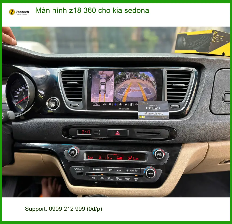 Anh Cường lắp Màn hình Z18 360 cho Kia Sedona tại Hóc Môn để lái an toàn hơn