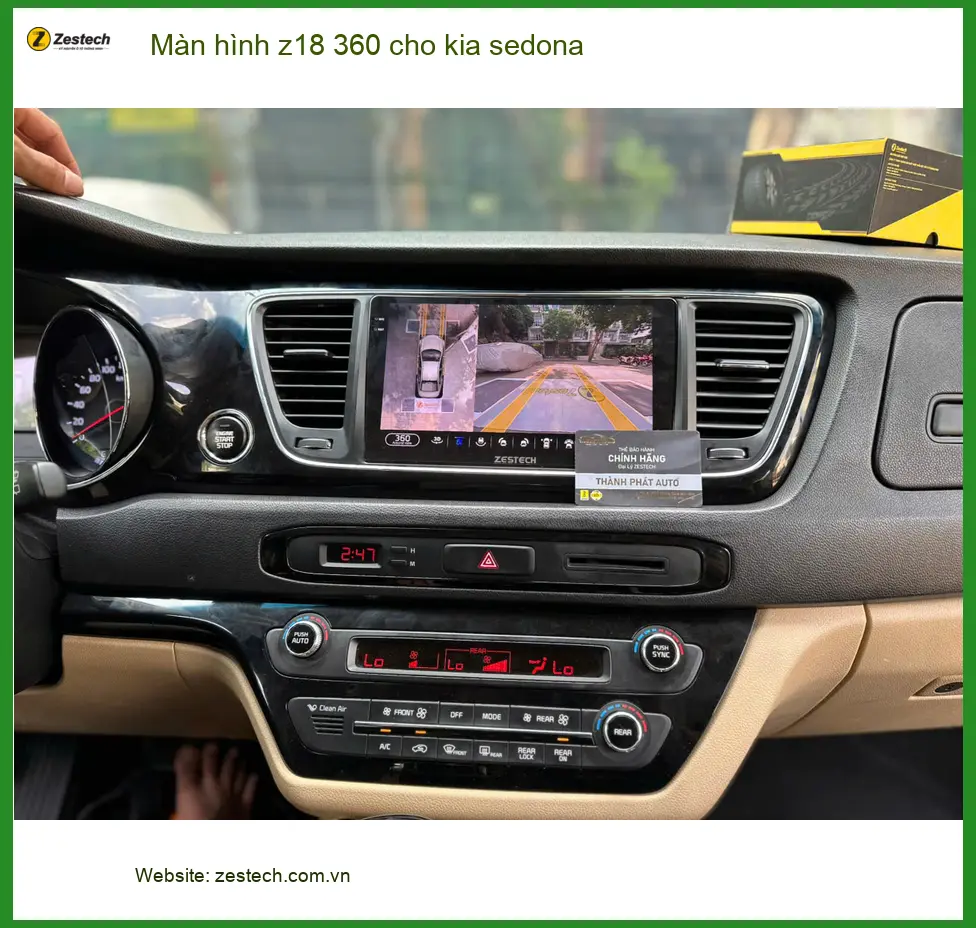 Anh Khang lắp Màn hình Z18 360 cho Kia Sedona tại Quận 12 để lái xe an toàn hơn