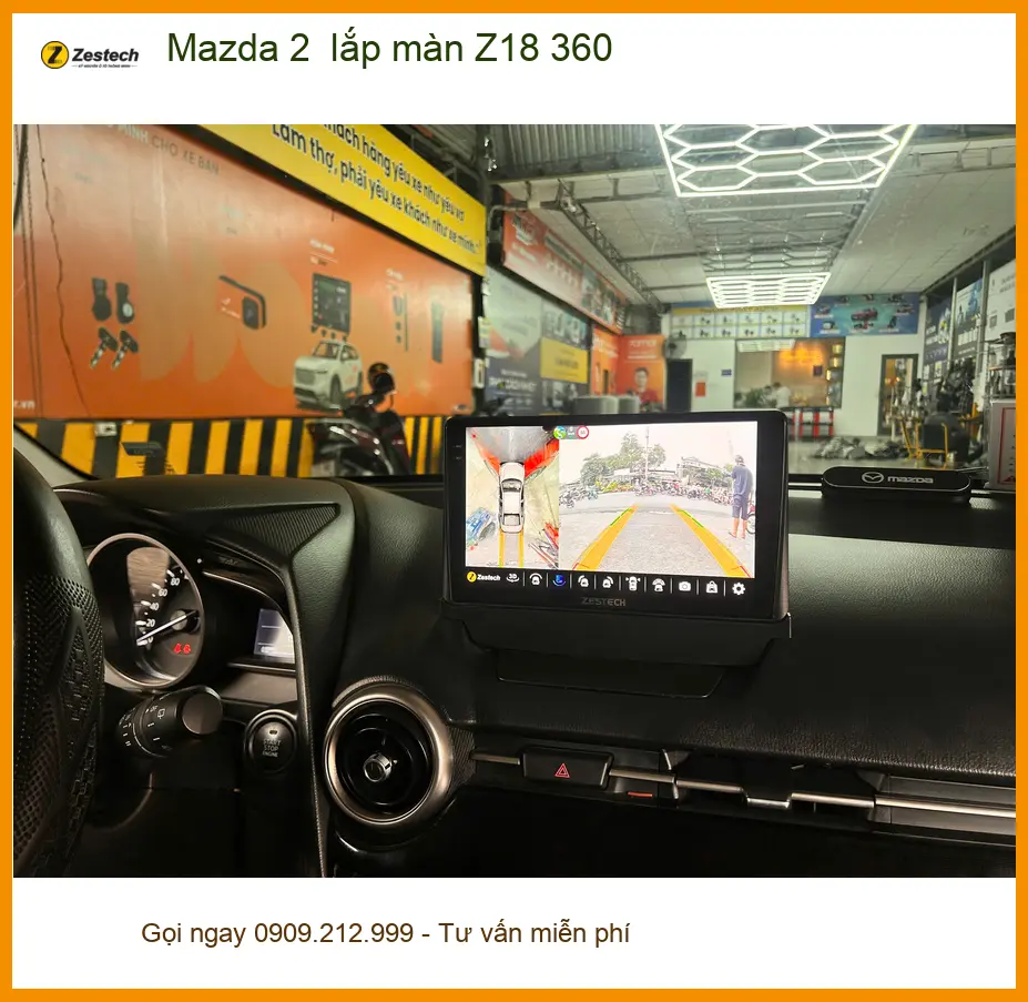 Anh Tùng lắp màn Z18 360 cho Mazda 2 tại Quận 9 để có góc nhìn toàn cảnh ảnh thực tế 3