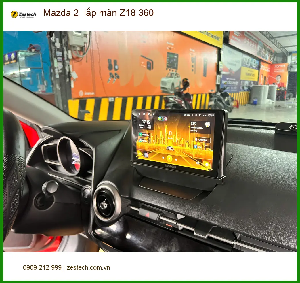 Anh Tùng lắp màn Z18 360 cho Mazda 2 tại Quận 9 để có góc nhìn toàn cảnh ảnh thực tế 4