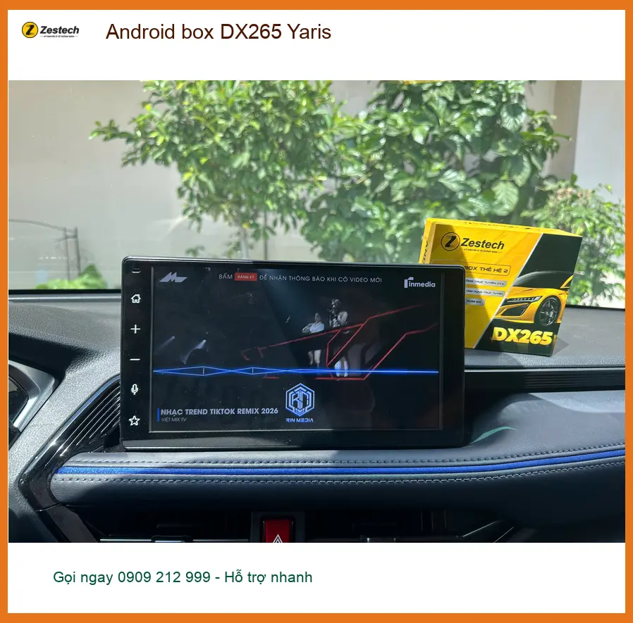 Chị Hằng lắp Android box DX265 cho Yaris ở Quận 4 để con nhỏ xem hoạt hình trên xe ảnh thực tế 3