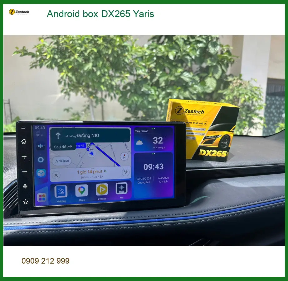 Chị Thảo lắp Android Box DX265 cho Toyota Yaris tại Hóc Môn xem dẫn đường ảnh thực tế 3