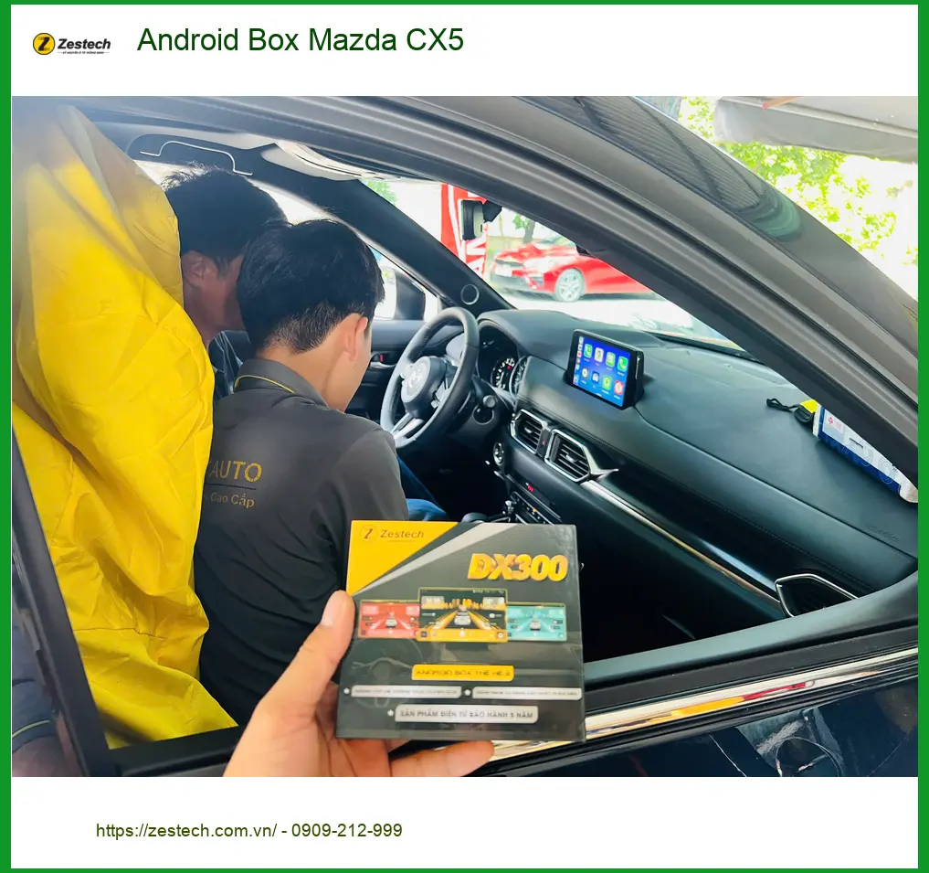 Chị Thảo lắp Android Box Mazda CX5 tại Nhà Bè để tiện xem phim cho con nhỏ