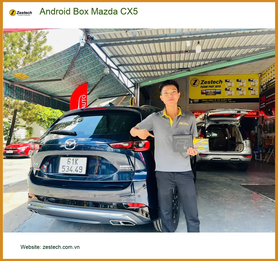 Chị Thảo lắp Android Box Mazda CX5 tại Nhà Bè để tiện xem phim cho con nhỏ ảnh thực tế 2
