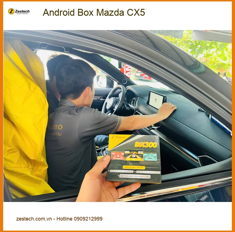 Anh Quốc Anh lắp Android Box cho Mazda CX5 tại Trung tâm uy tín Quận 9 để tiện di chuyển ảnh thực tế 2