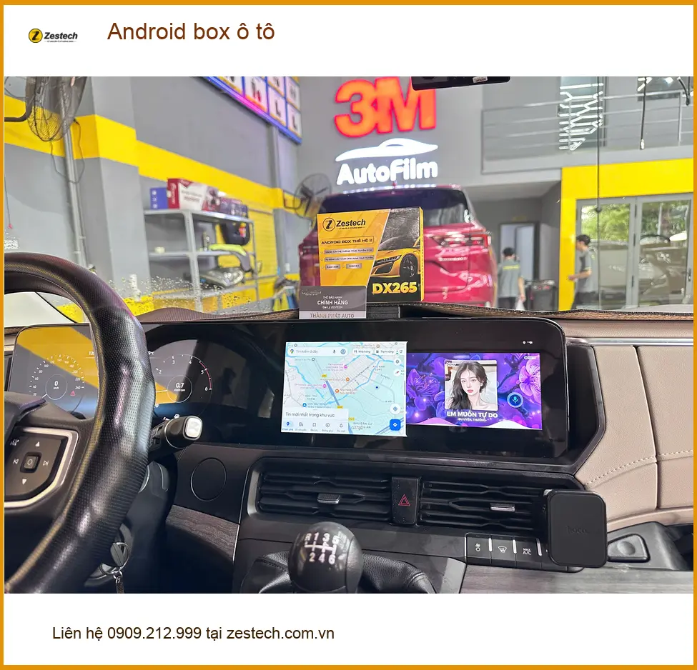 Chị Bảo Trâm lắp Android box ô tô Kia K3 tại Nhà Bè để có giải trí đa nhiệm ảnh thực tế 5