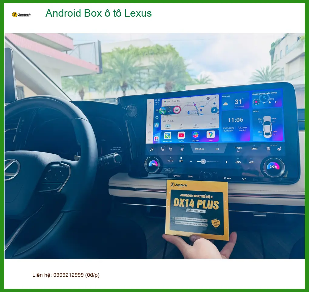 Anh Duy lắp Android Box ô tô Lexus Quận 9 để giải trí khi chờ con