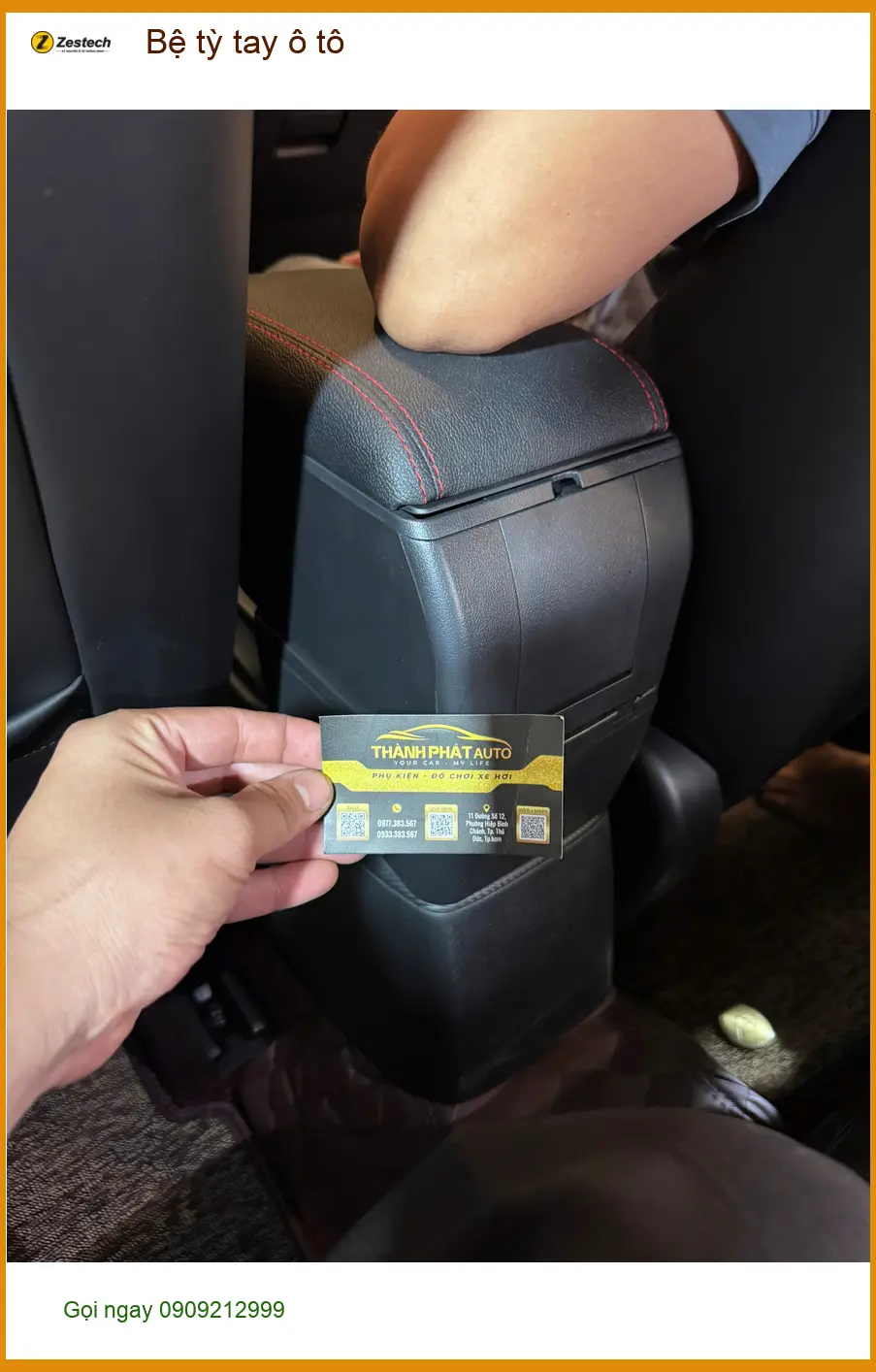 Chị Hương lắp bệ tỳ tay ô tô Toyota Vios tại Quận 3 để lái xe thoải mái hơn ảnh thực tế 2