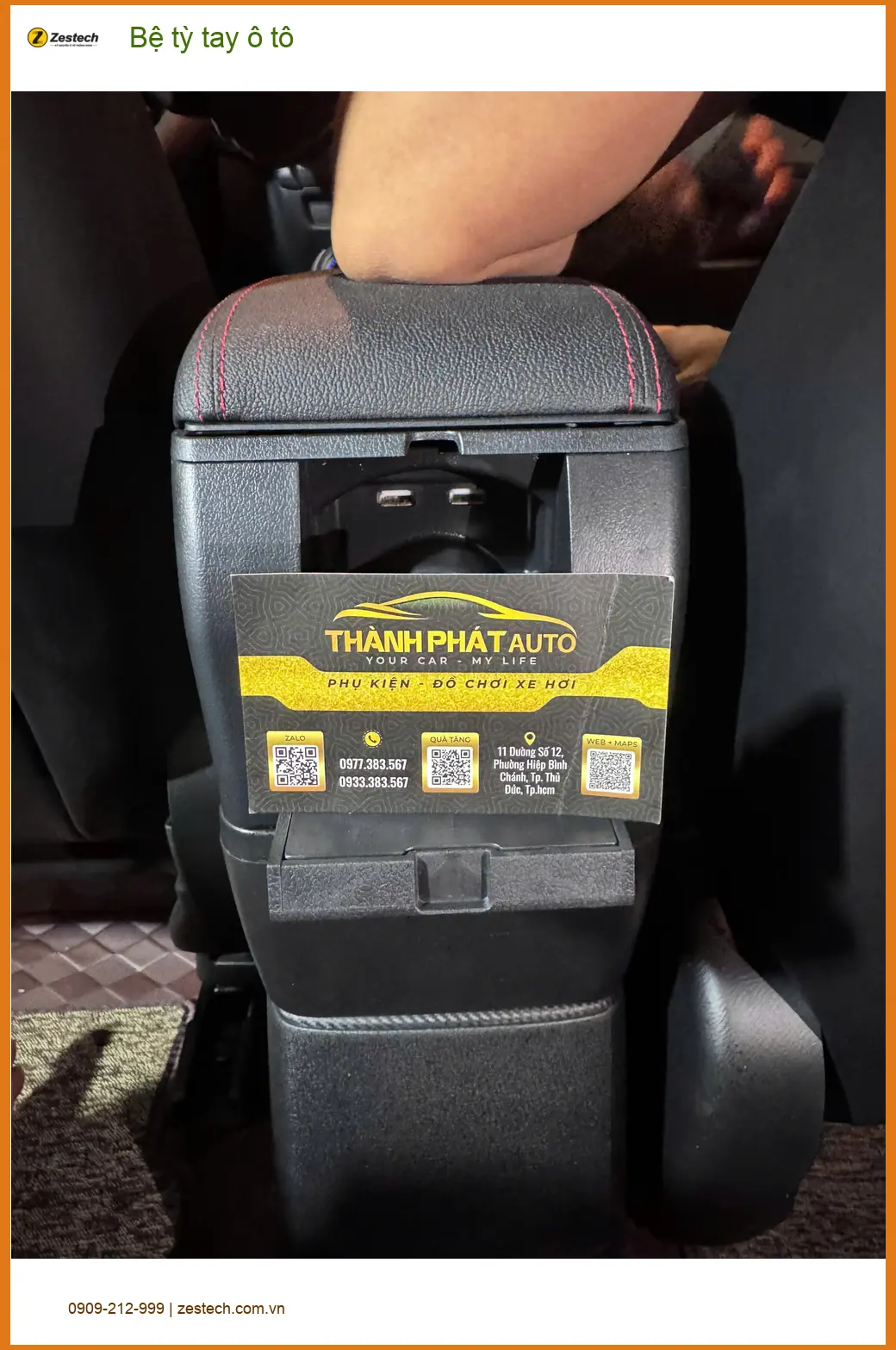 Chị Hương lắp bệ tỳ tay ô tô Toyota Vios tại Quận 3 để lái xe thoải mái hơn ảnh thực tế 3