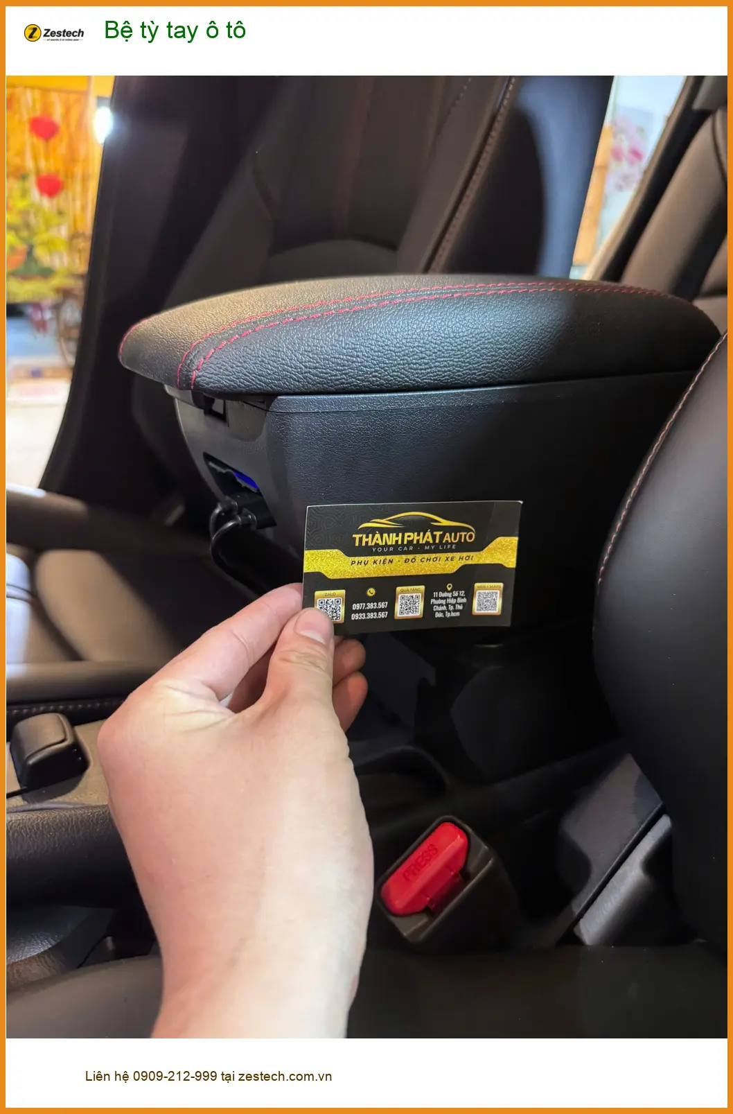 Chú Long lắp bệ tỳ tay ô tô cho Hyundai Accent tại Quận Bình Tân để lái xe đỡ mỏi tay ảnh thực tế 2
