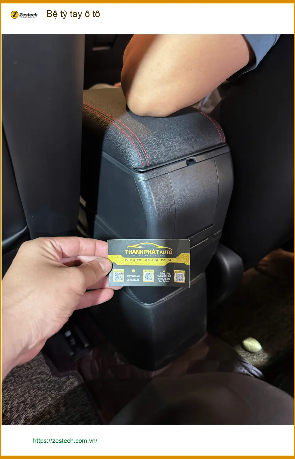 Chú Long lắp bệ tỳ tay ô tô cho Hyundai Accent tại Quận Bình Tân để lái xe đỡ mỏi tay ảnh thực tế 3