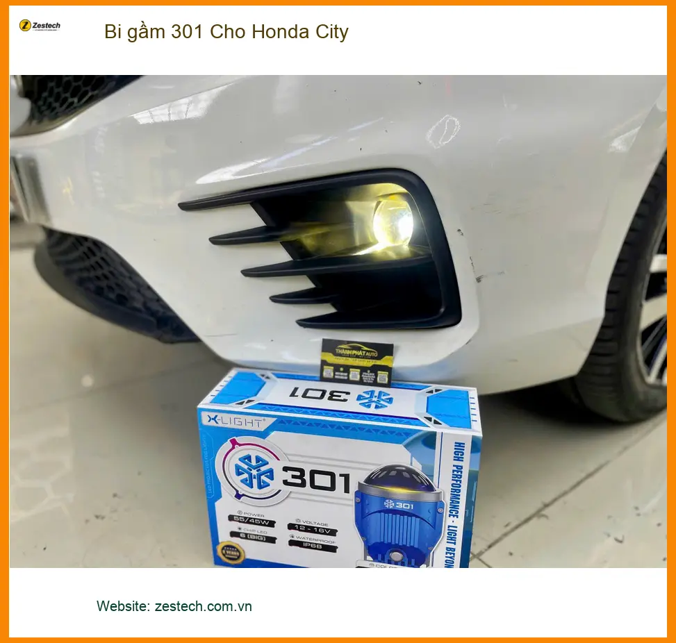 Anh Huy độ bi gầm 301 cho Honda City tại Quận 6 để cải thiện tầm nhìn ban đêm