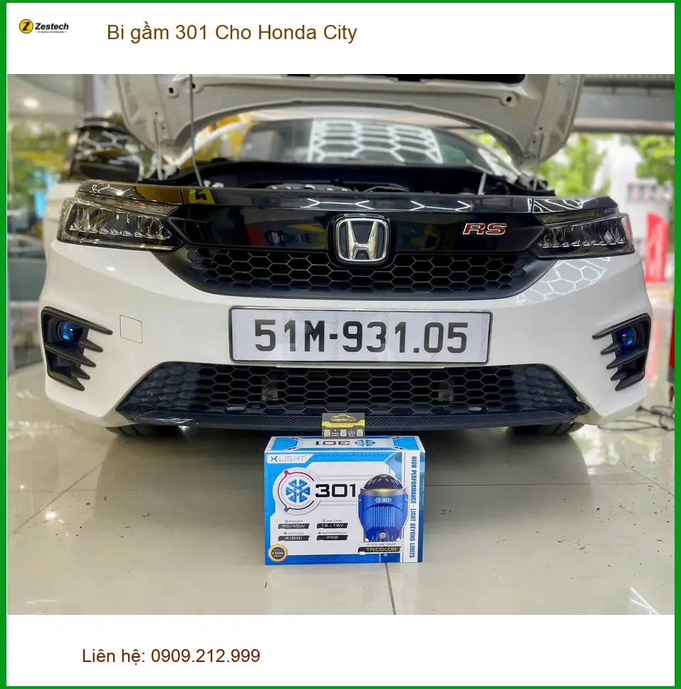 Anh Cường lắp bi gầm 301 cho Honda City tại Quận 2 để tăng cường ánh sáng ban đêm ảnh thực tế 3