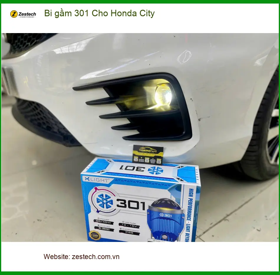 Bác Cường lắp bi gầm 301 cho Honda City để cải thiện sáng tại Bình Chánh
