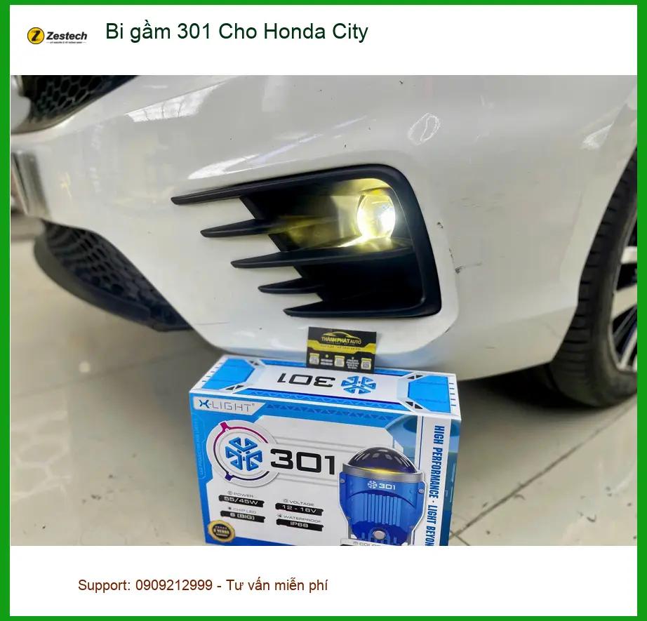 Anh Tùng độ bi gầm 301 cho Honda City tại Thủ Đức để nhìn rõ hơn khi trời mưa lớn ảnh thực tế 2