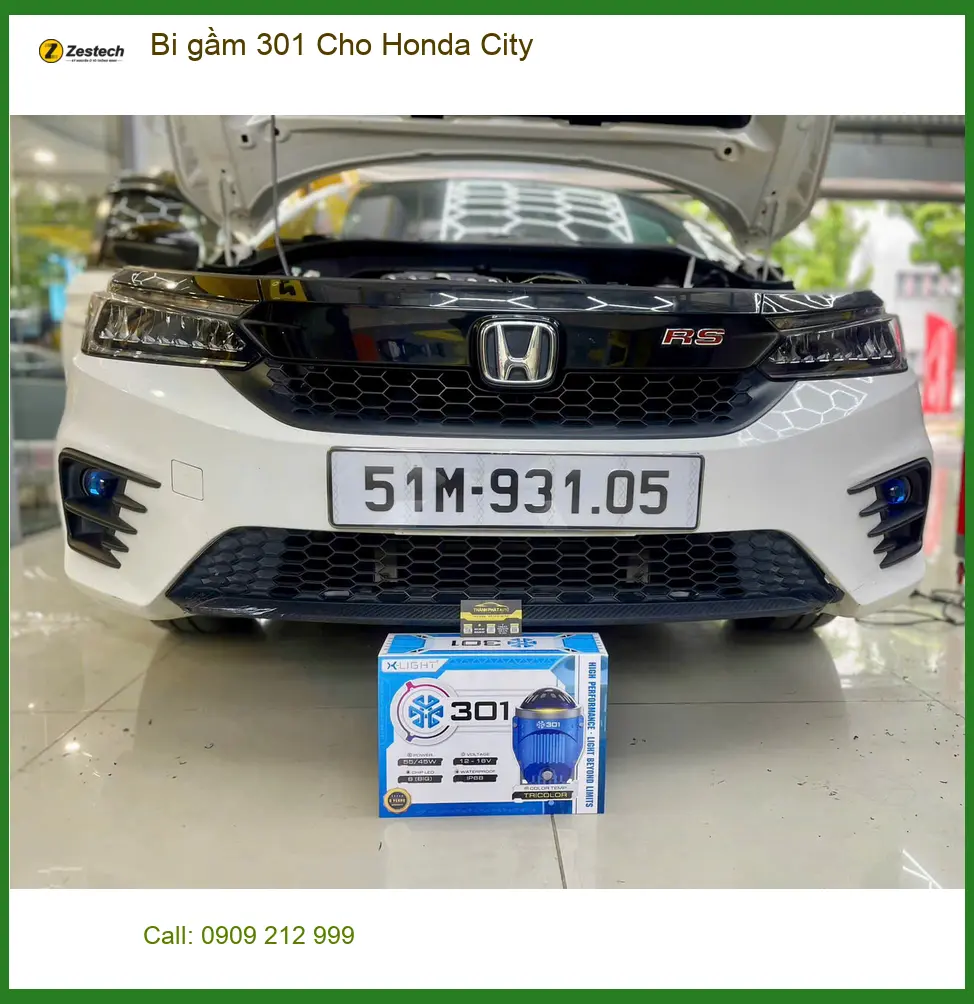 Anh Tùng độ bi gầm 301 cho Honda City tại Thủ Đức để nhìn rõ hơn khi trời mưa lớn ảnh thực tế 3
