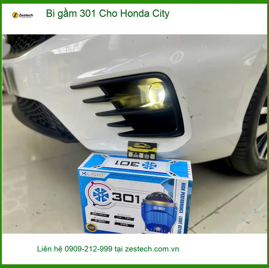 Anh Thiện lắp Bi Gầm 301 cho Honda City tại Quận 1 vì đèn zin quá tối ảnh thực tế 3