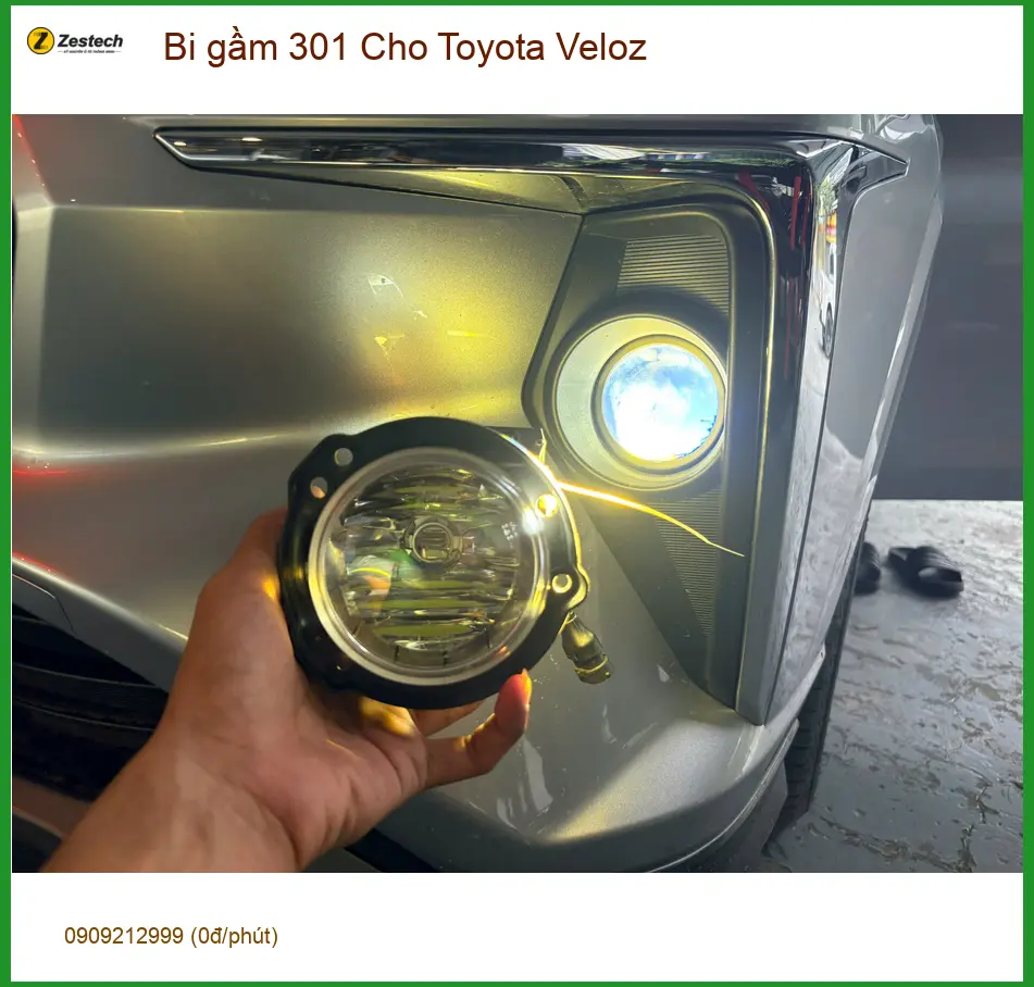 Chị Thảo độ bi gầm 301 cho Toyota Veloz tăng sáng ban đêm tại Quận 2 ảnh thực tế 2