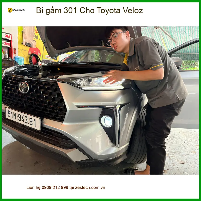 Chị Ngân độ bi gầm 301 cho Toyota Veloz để lái xe an toàn hơn tại Hóc Môn ảnh thực tế 4