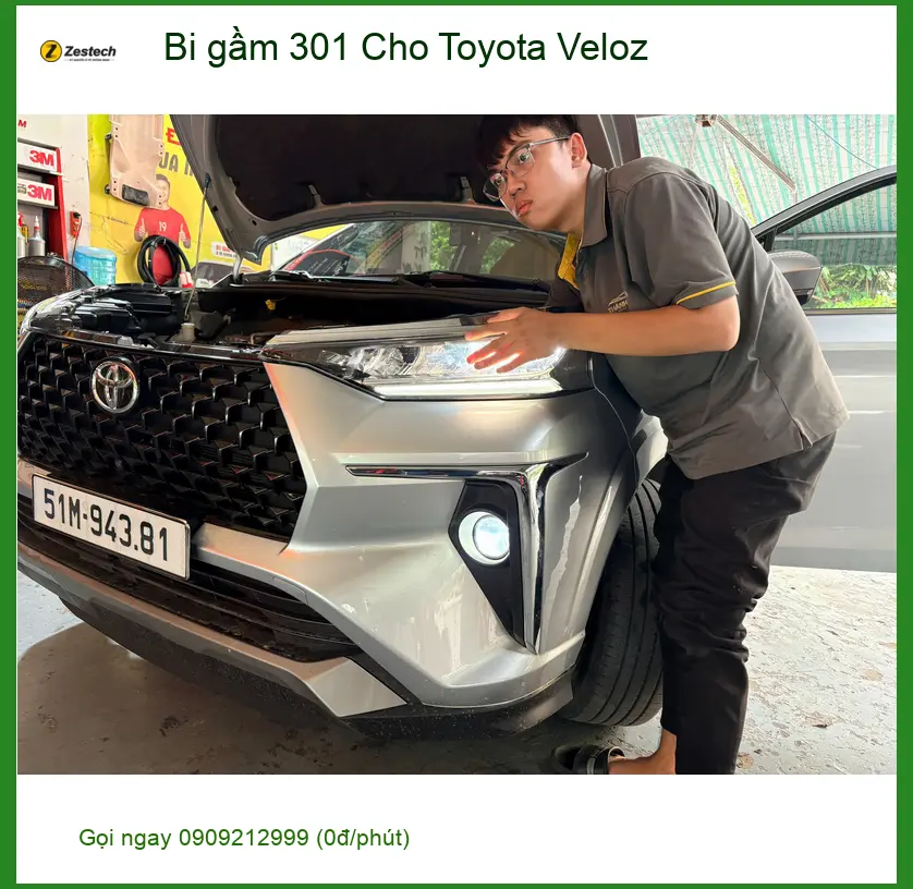 Anh Dũng độ bi gầm 301 cho Toyota Veloz ở Quận 9 vì thường xuyên đi đường tối ảnh thực tế 4