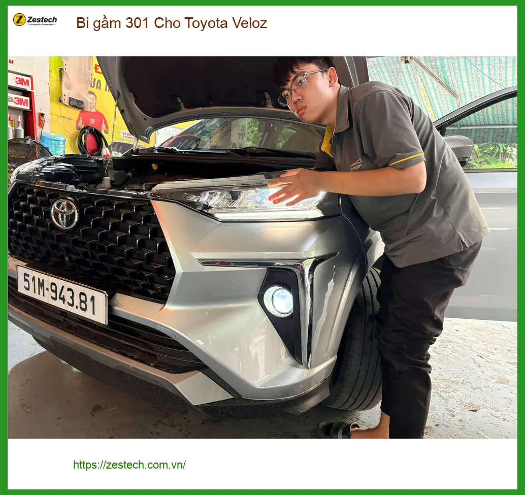 Anh Khoa độ bi gầm 301 cho Toyota Veloz ở Thủ Đức vì đèn zin yếu. ảnh thực tế 2