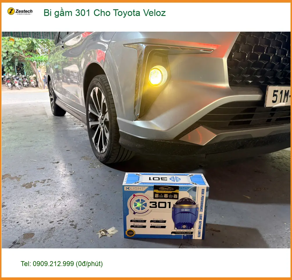 Anh Khoa độ bi gầm 301 cho Toyota Veloz ở Thủ Đức vì đèn zin yếu. ảnh thực tế 4
