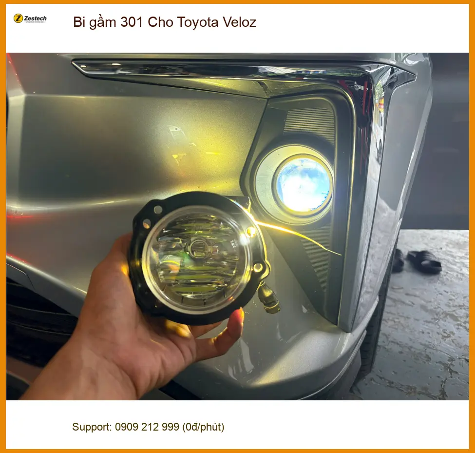 Anh Trung lắp bi gầm 301 cho Toyota Veloz ở Quận Tân Bình vì đèn zin yếu. ảnh thực tế 4