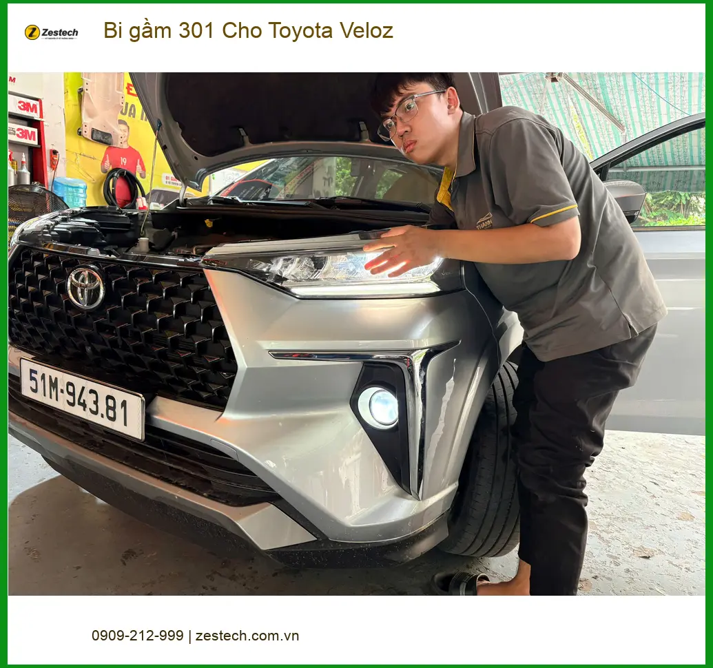 Anh Lâm lắp bi gầm 301 cho Toyota Veloz Quận 1 vì đèn zin quá yếu khi đi đêm ảnh thực tế 3
