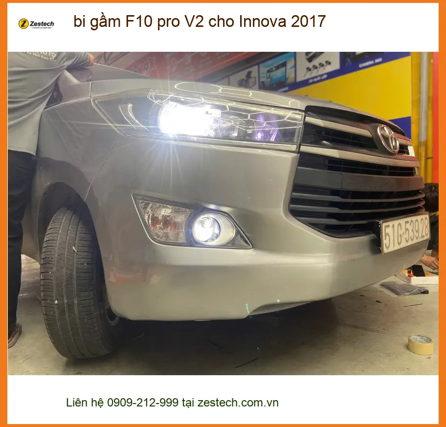 Anh Khải độ bi gầm F10 pro V2 cho Innova 2017 tại Hóc Môn vì đèn zin quá yếu