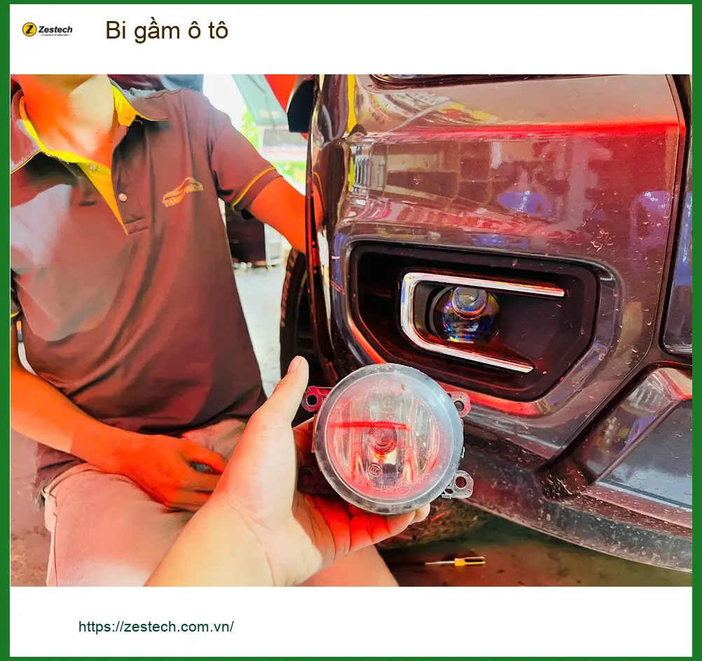 Anh Khang độ bi gầm ô tô Nissan Almera tại Quận 9 để tăng sáng khi đi đêm ảnh thực tế 5