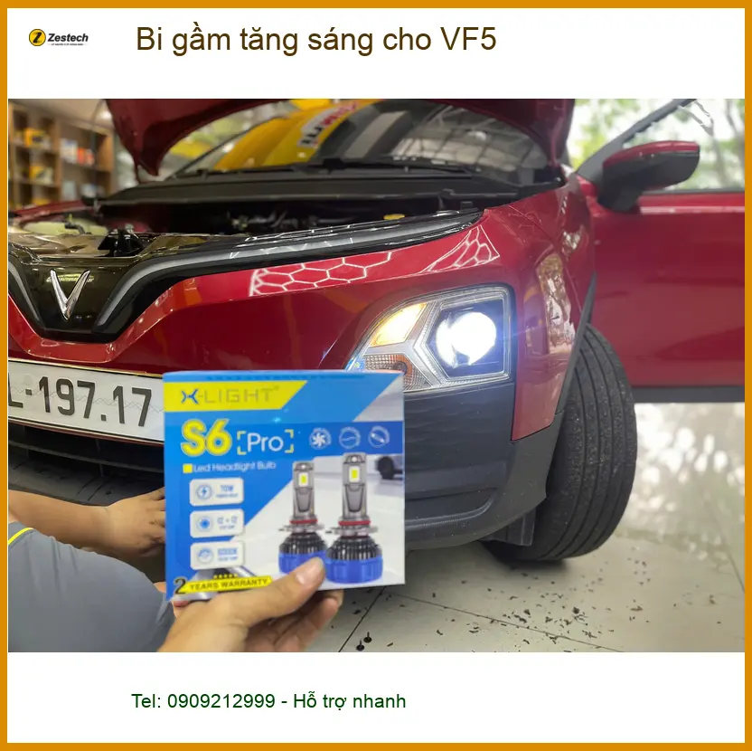 Cô Tuyết độ bi gầm tăng sáng cho VinFast VF5 vì đèn zin quá yếu khi di chuyển đêm ở Quận 6