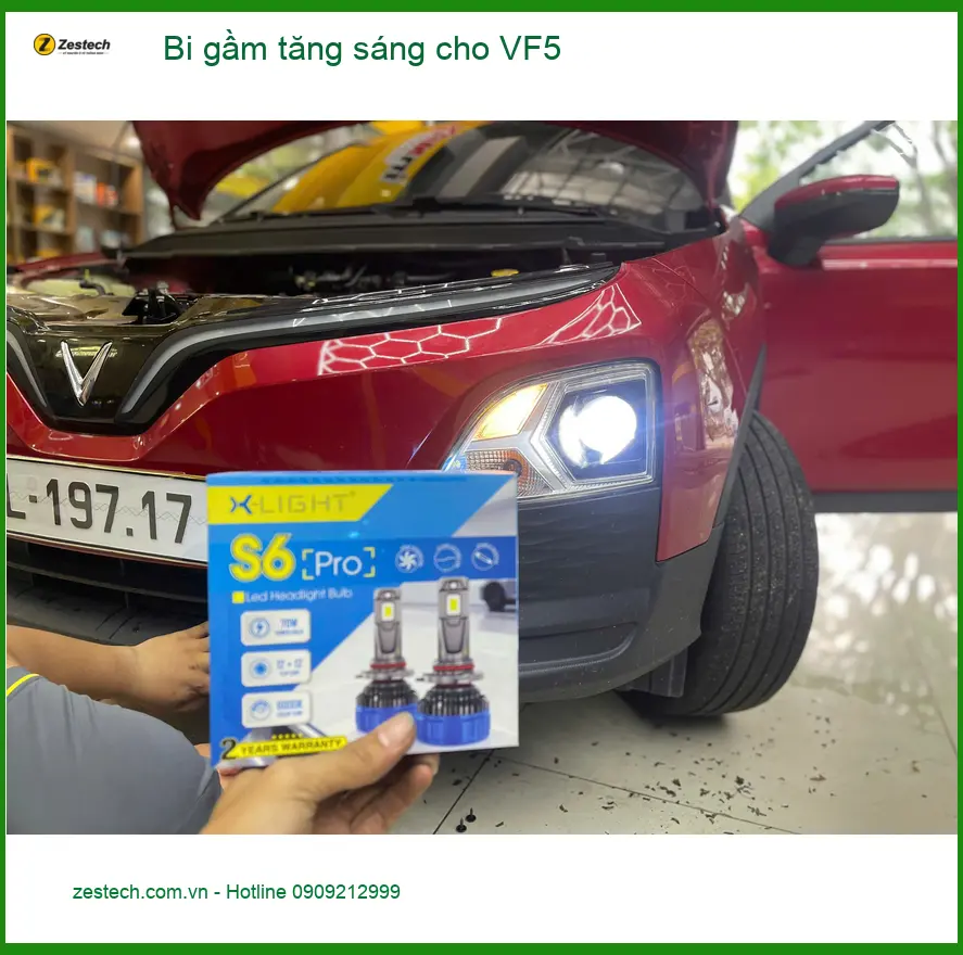 Anh Đạt độ bi gầm tăng sáng cho VinFast VF5 tại Quận 2 để đi đêm an toàn hơn