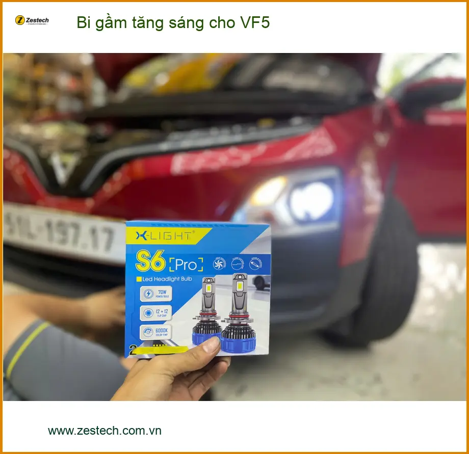 Anh Tấn nâng cấp bi gầm tăng sáng cho VF5 Nhà Bè vì đèn zin yếu khi mưa lớn
