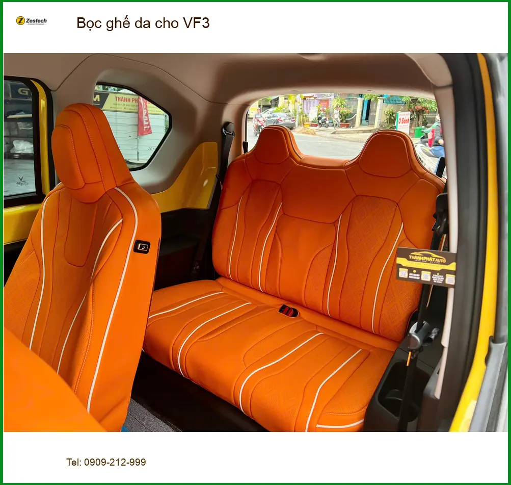 Anh Long bọc ghế da cho VinFast VF3 tại Quận 12 nâng tầm nội thất xe ảnh thực tế 2