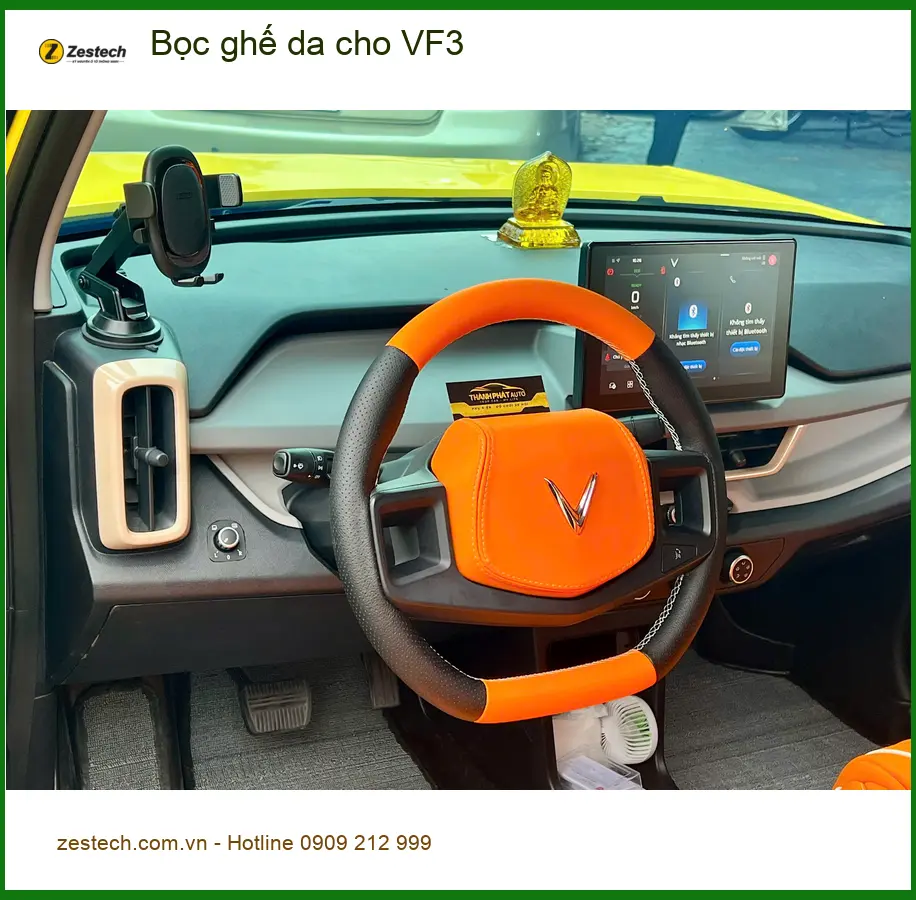 Chị Hà bọc ghế da cho VF3 tại Quận 10 để không gian xe thoáng đãng và dễ vệ sinh hơn ảnh thực tế 4