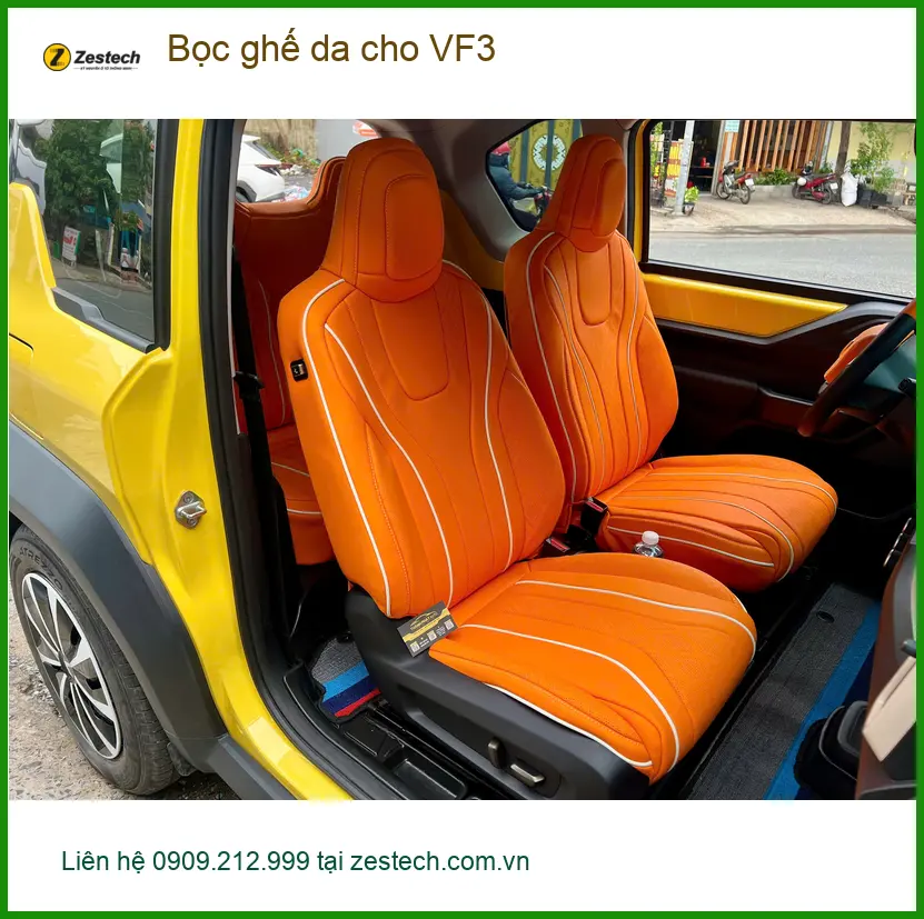 Chị Hà bọc ghế da cho VF3 tại Quận 10 để không gian xe thoáng đãng và dễ vệ sinh hơn ảnh thực tế 5