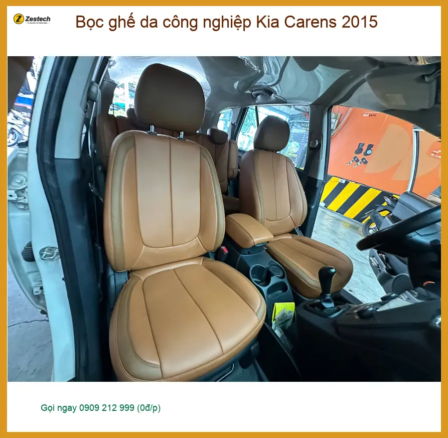 Chị Thảo bọc ghế da công nghiệp Kia Carens 2015 Quận 1 để nội thất luôn sạch đẹp ảnh thực tế 2