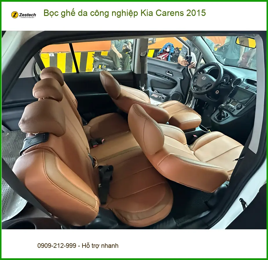 Anh Lâm bọc ghế da công nghiệp Kia Carens 2015 tại Hóc Môn để làm mới xe ảnh thực tế 2