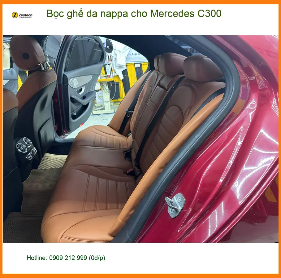 Anh Bách bọc ghế da nappa cho Mercedes C300 tại Quận Gò Vấp để nâng tầm nội thất ảnh thực tế 3