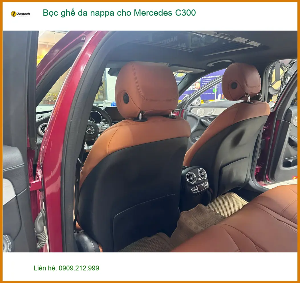 Anh Bách bọc ghế da nappa cho Mercedes C300 tại Quận Gò Vấp để nâng tầm nội thất ảnh thực tế 4