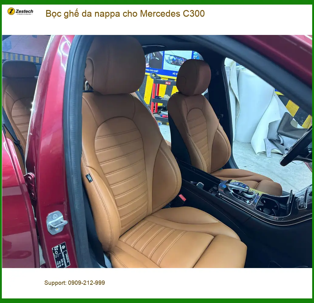 Chị Thảo bọc ghế da Nappa cho Mercedes C300 tại Quận 2 để nội thất sang trọng ảnh thực tế 2