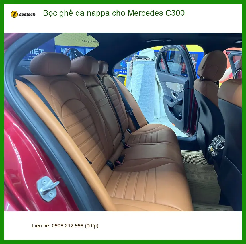 Anh Khải bọc ghế da Nappa Mercedes C300 tại Nhà Bè làm mới nội thất.