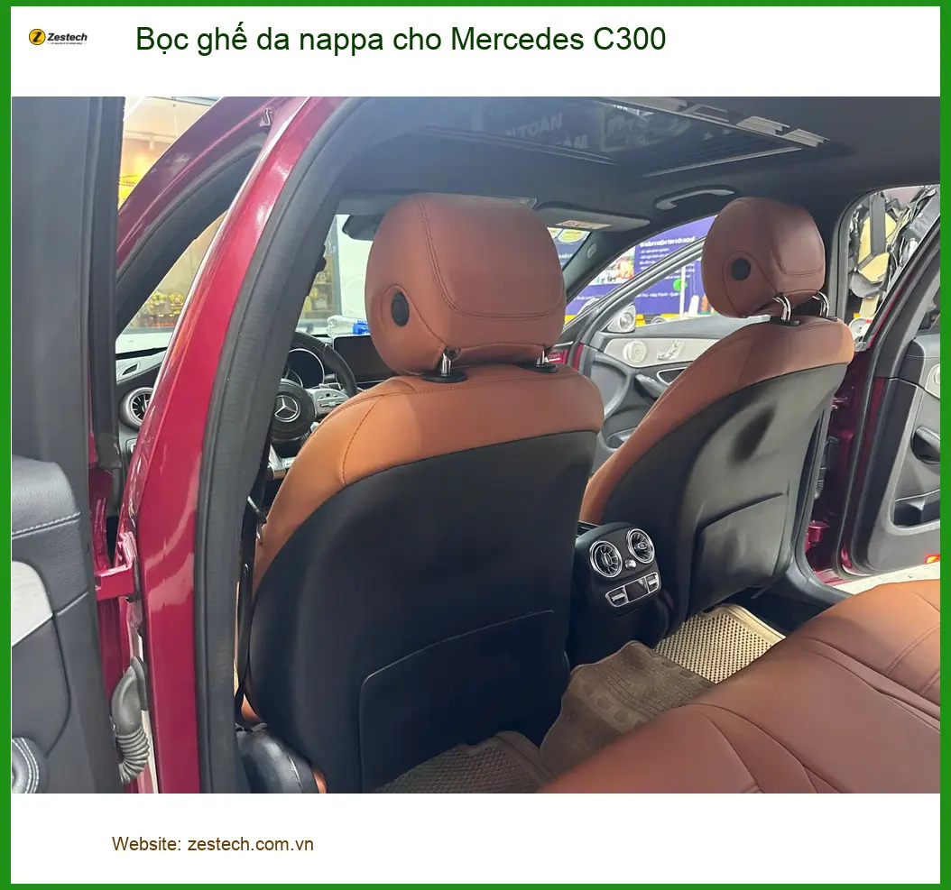 Chị Thảo bọc ghế da Nappa cho Mercedes C300 để nội thất sang trọng tại Củ Chi ảnh thực tế 2