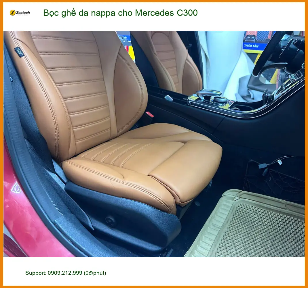 Anh Kiên bọc ghế da Nappa Mercedes C300 Quận 10 cho nội thất thêm đẳng cấp ảnh thực tế 2