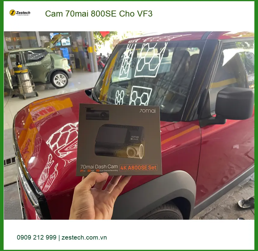 Anh Minh lắp Cam 70mai 800SE cho VinFast VF3 tại Quận 12 để ghi hình hành trình rõ nét